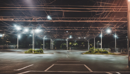 夜の公園の駐車場